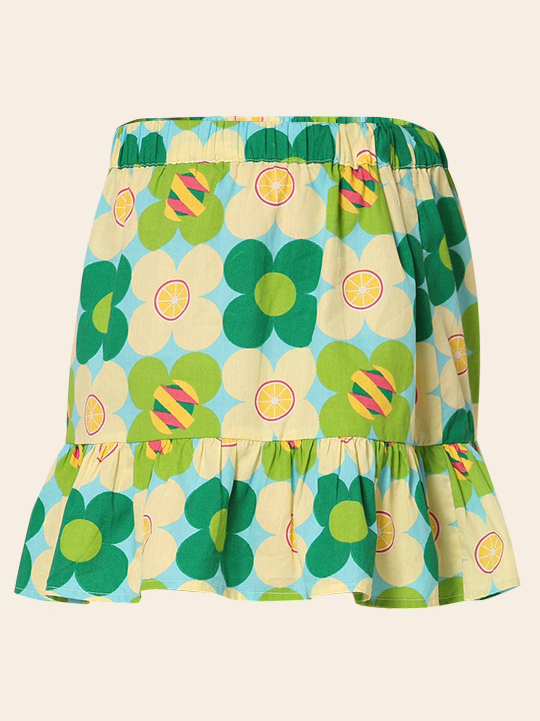 Green Floral Co-Ord Set Skirt
