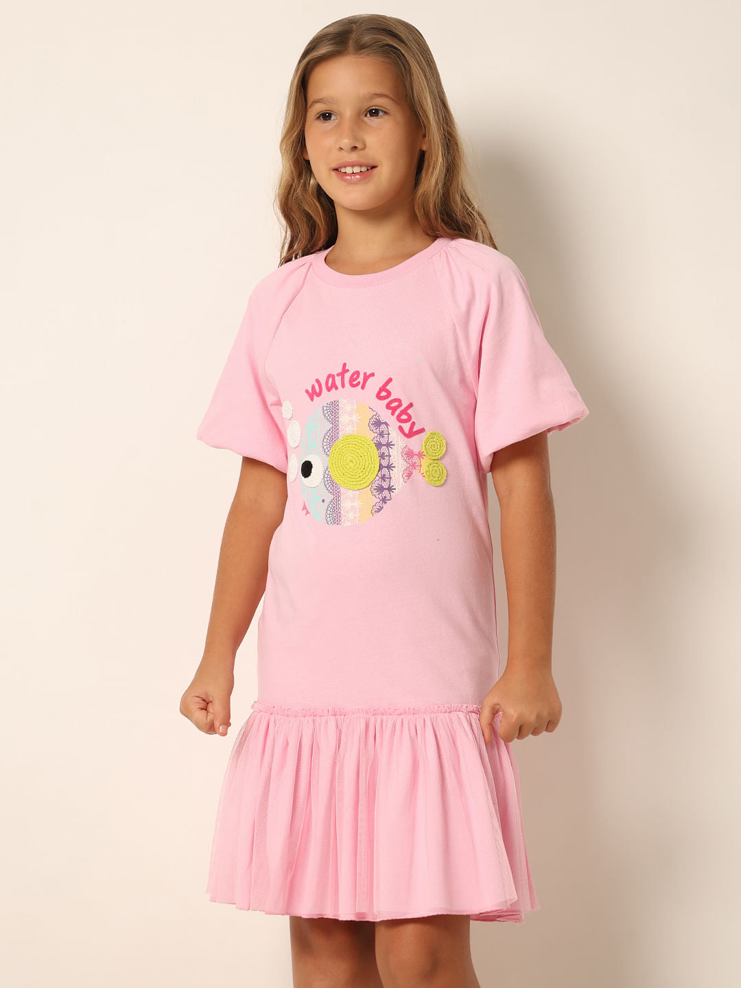 Pink Graphic Print Fit & Flare Dress