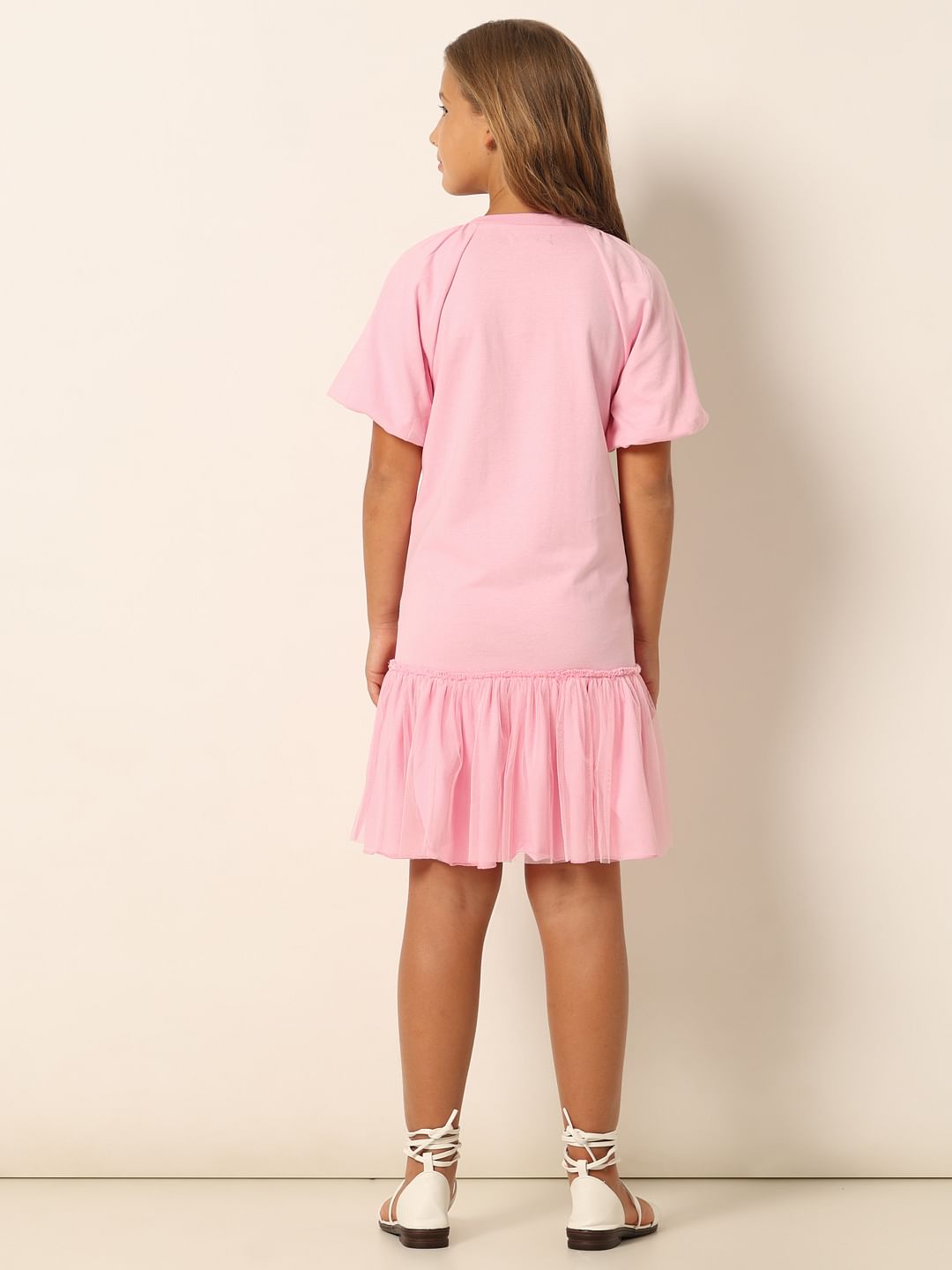 Pink Graphic Print Fit & Flare Dress