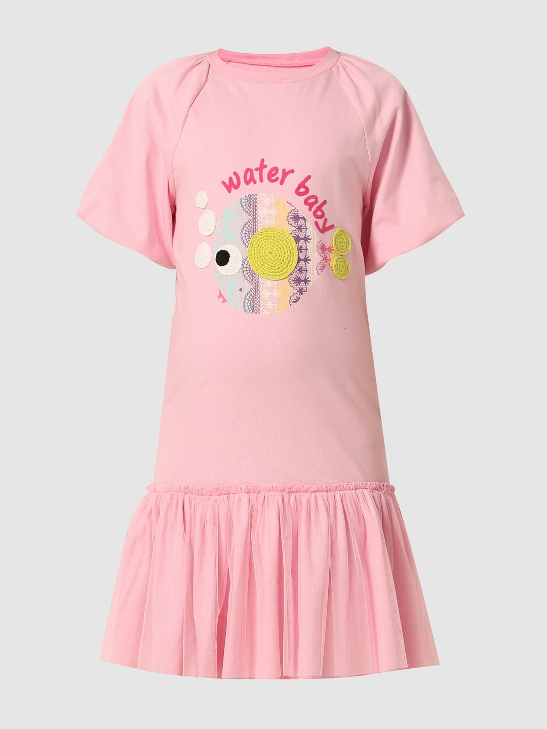 Pink Graphic Print Fit & Flare Dress