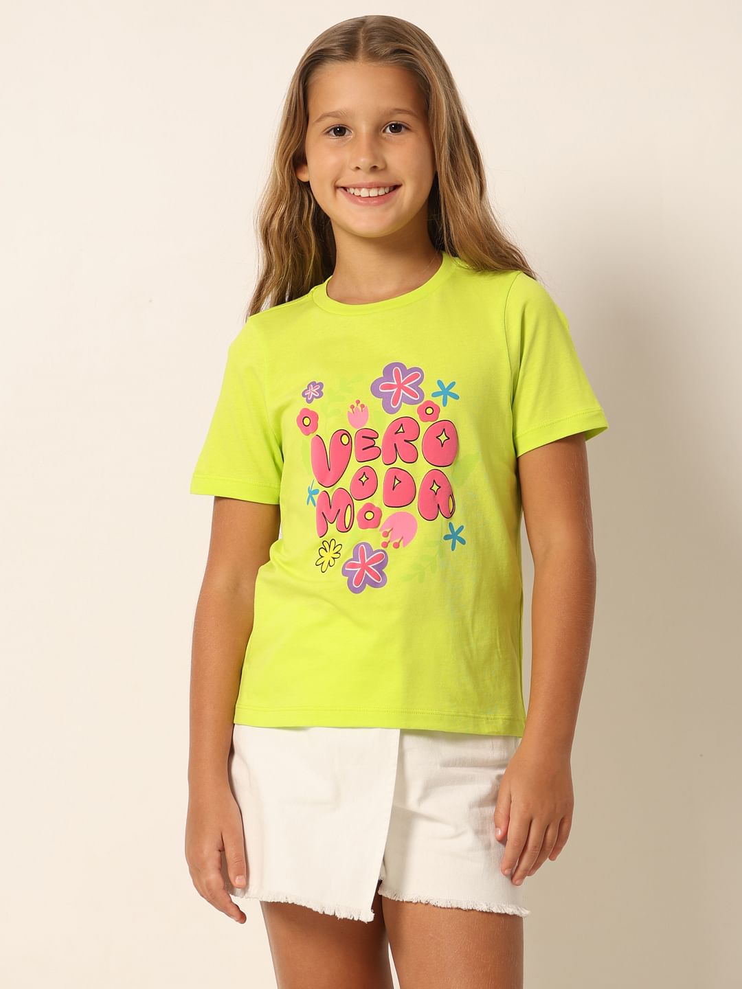 Neon Green Graphic Print T-Shirt