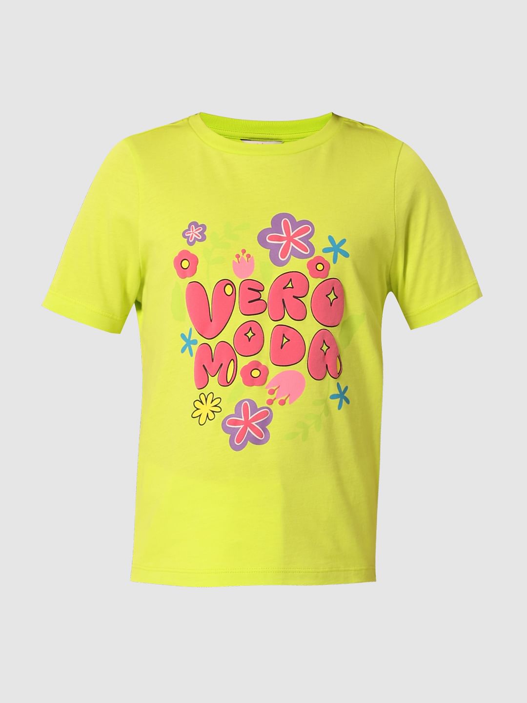 Neon Green Graphic Print T-Shirt