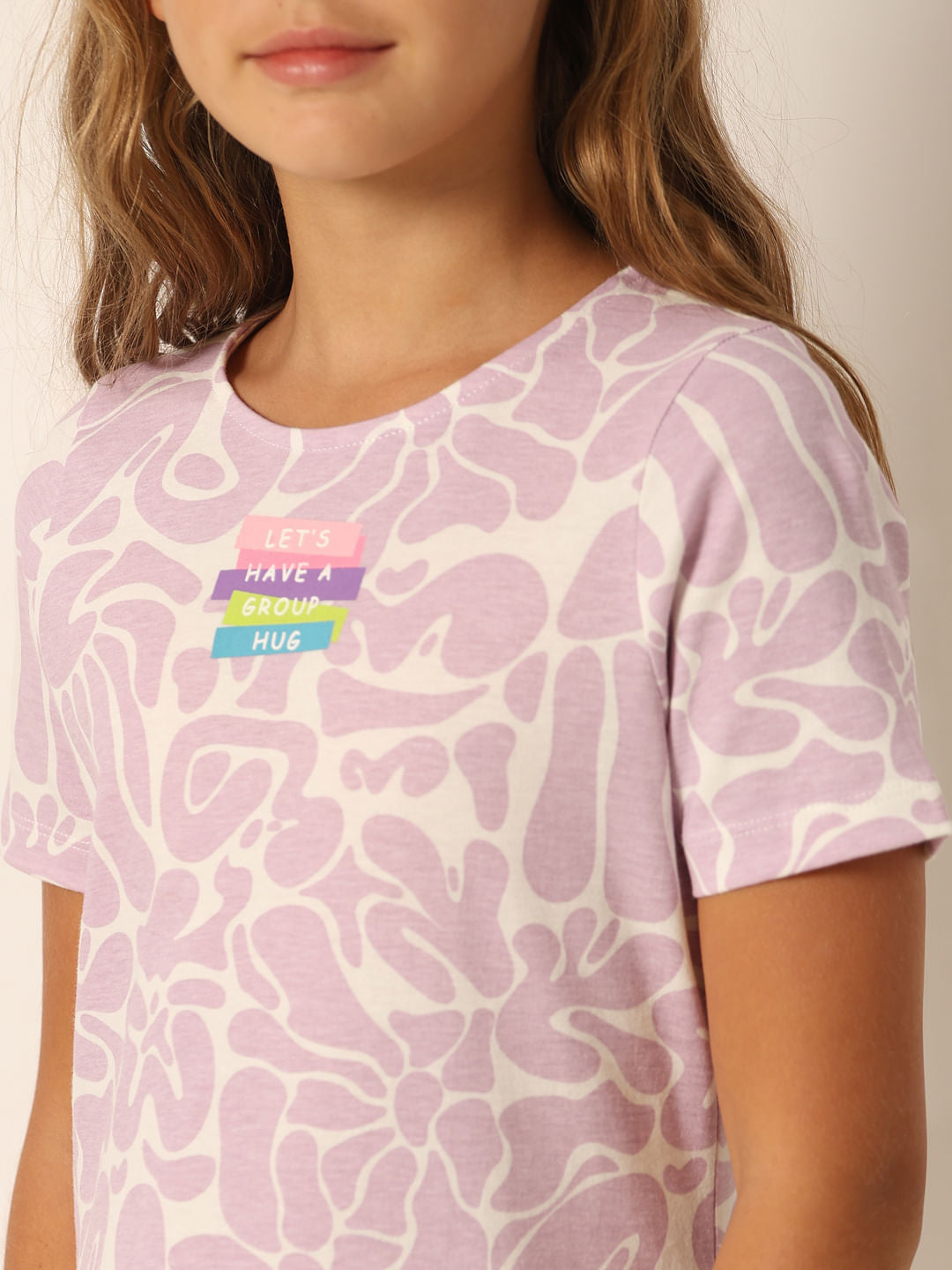 Purple Printed Shift Dress