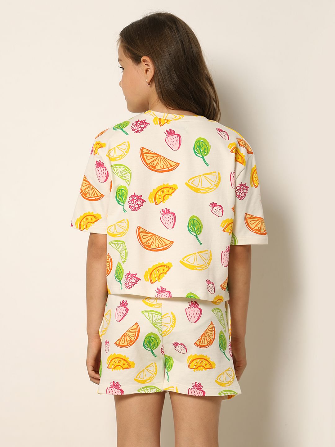 White Printed Co--Ord Set T-Shirt