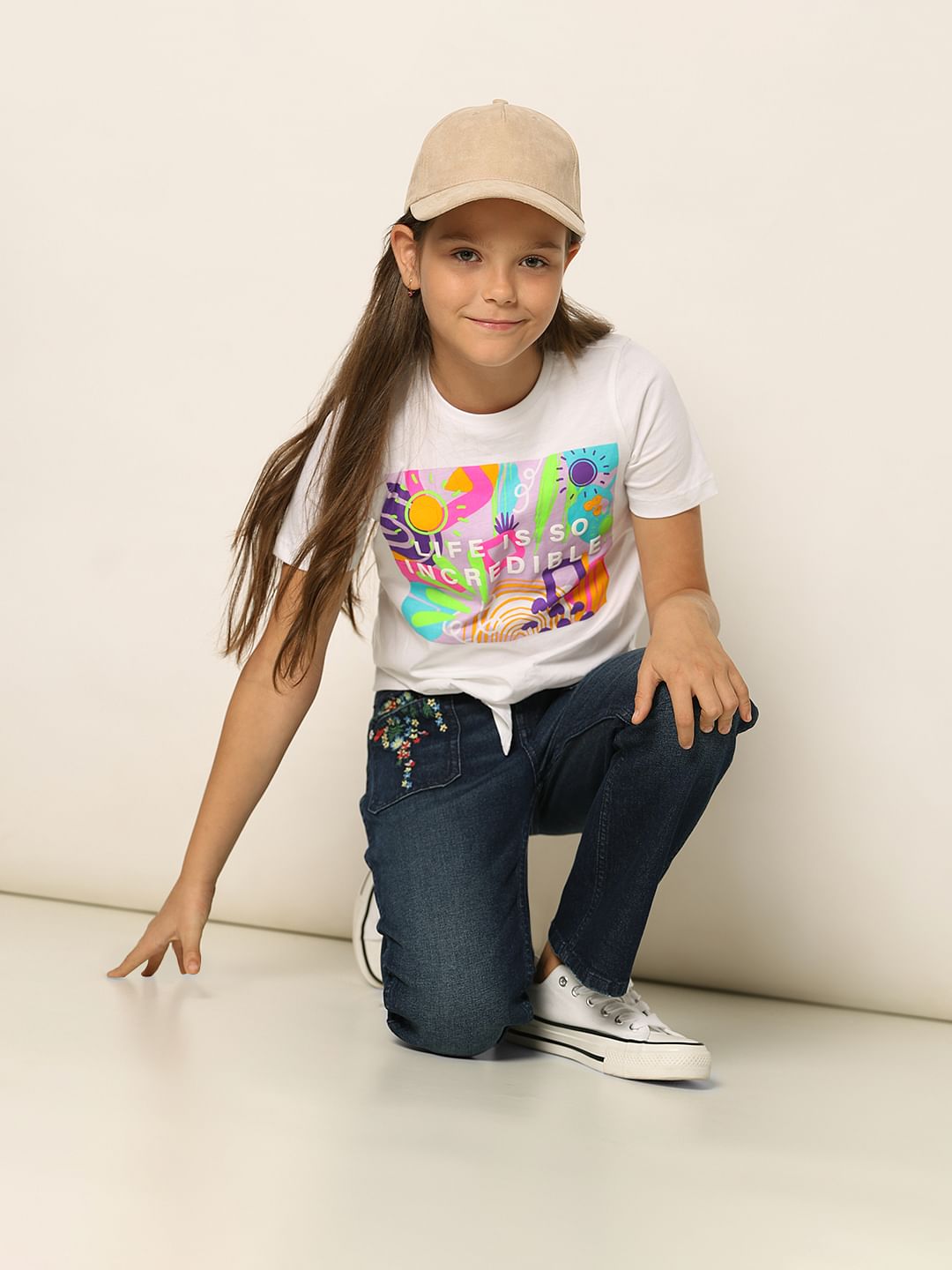 White Graphic Print T-Shirt