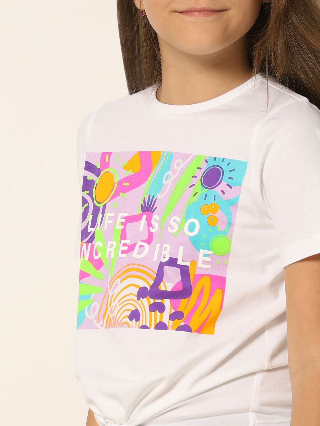 White Graphic Print T-Shirt