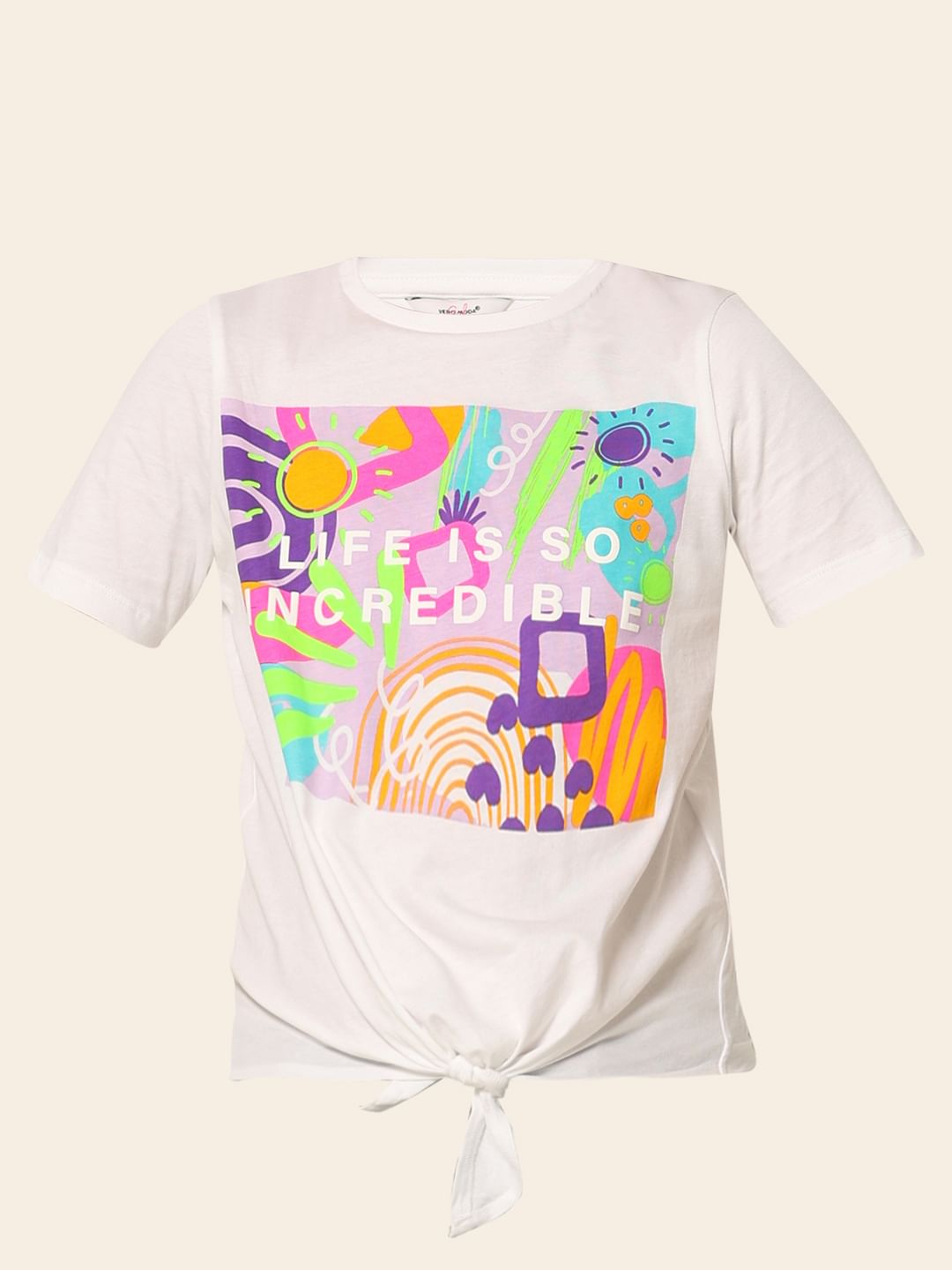 White Graphic Print T-Shirt