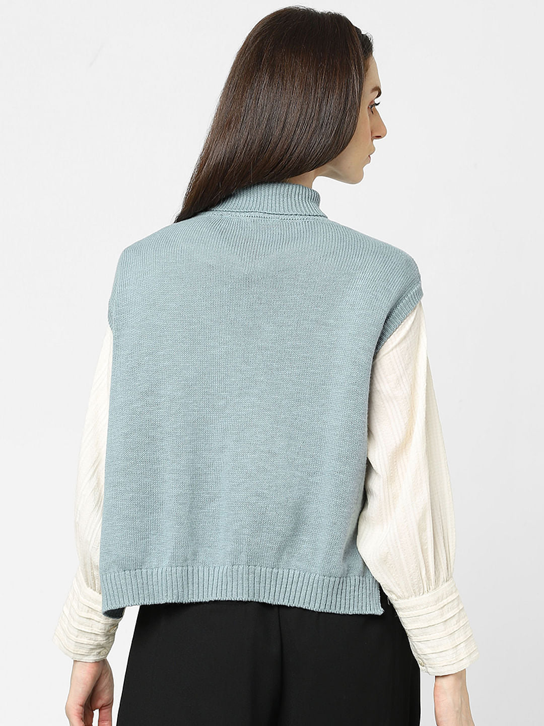 Blue Cable Knit Vest