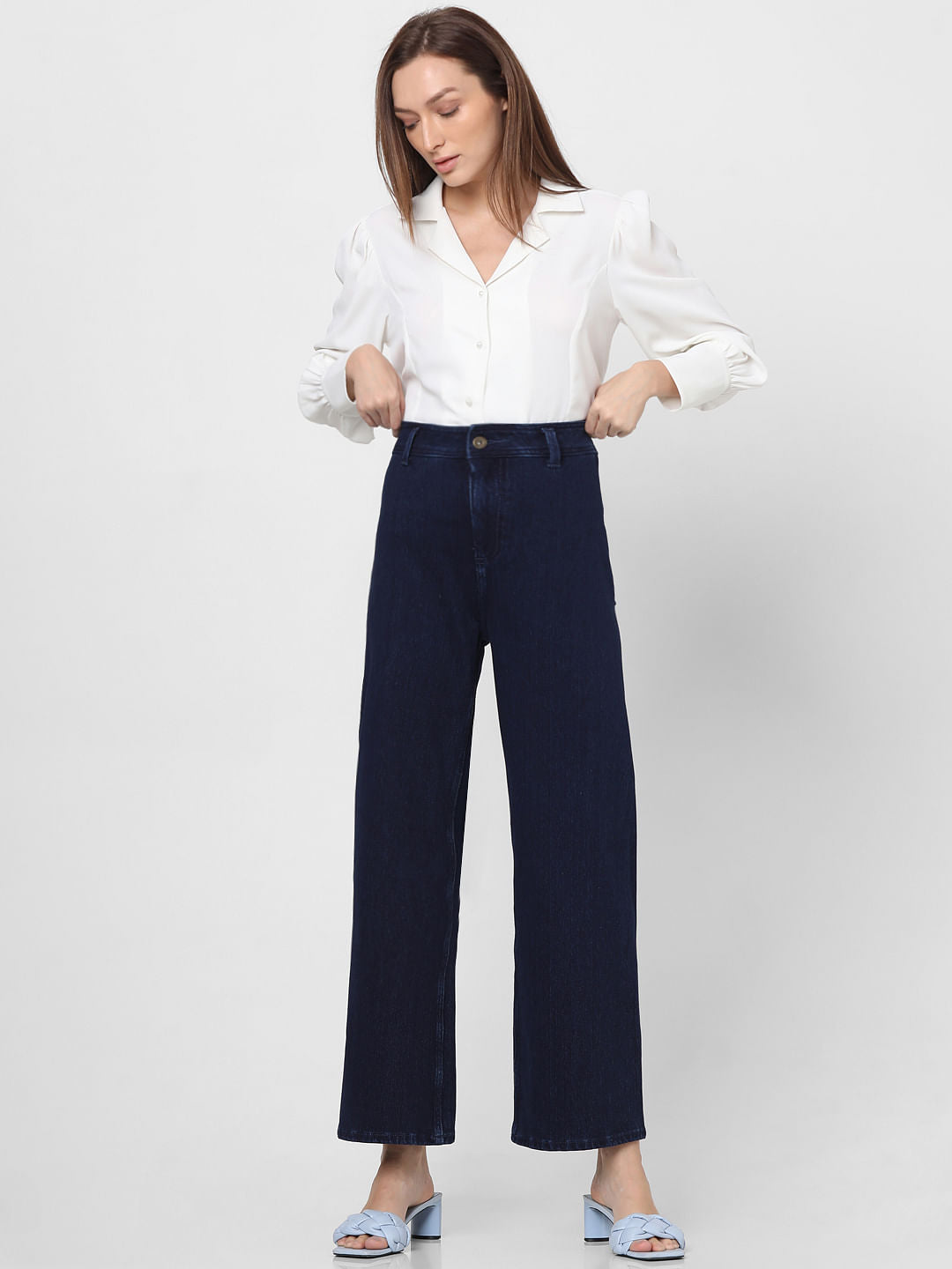 Dark Blue High Rise Zoey Wide-Leg Jeans