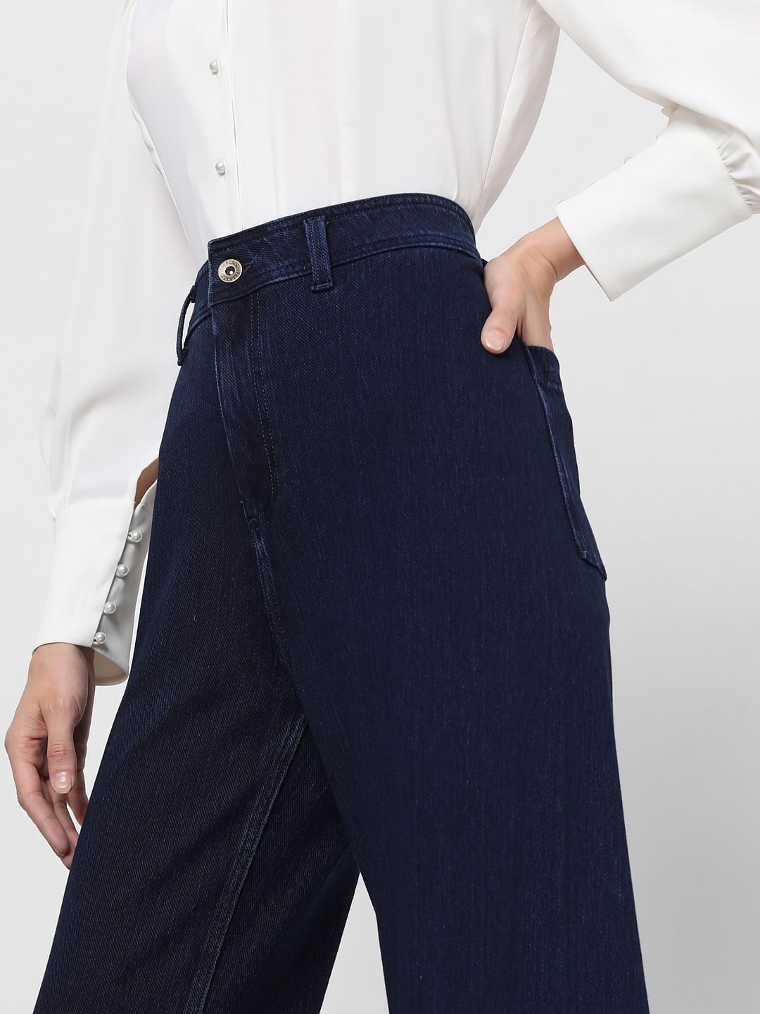 Dark Blue High Rise Zoey Wide-Leg Jeans