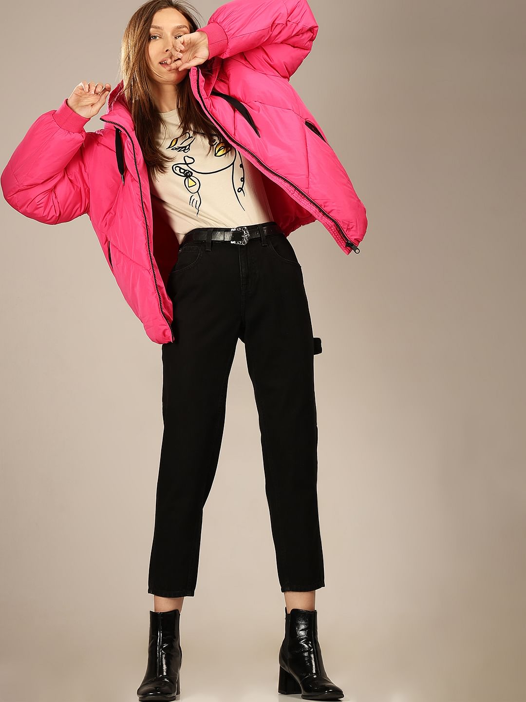 Black Mid Rise Straight Fit Jeans