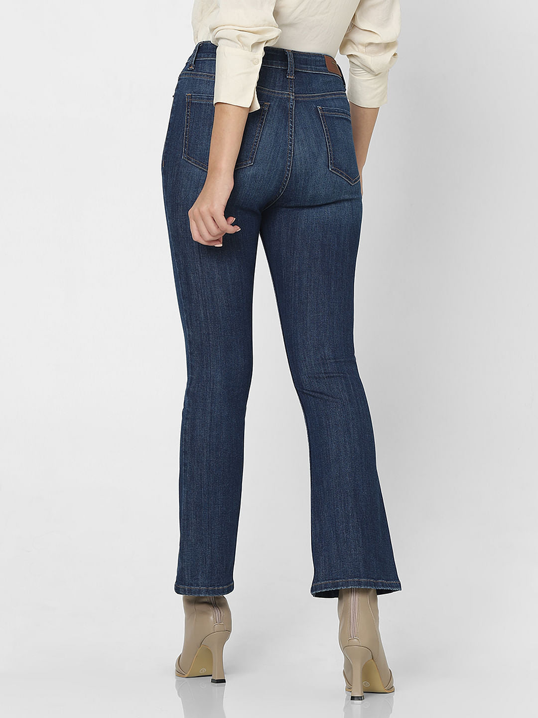 Blue High Rise Washed Petra Bootcut Jeans
