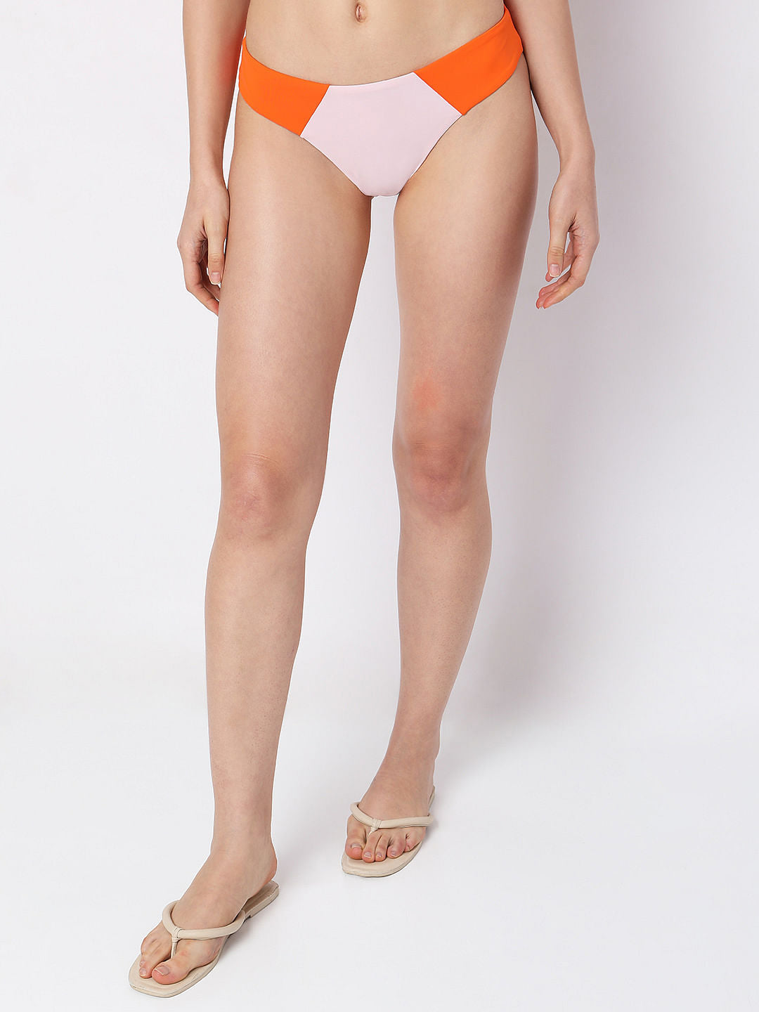 Orange Colourblocked Swim Brief
