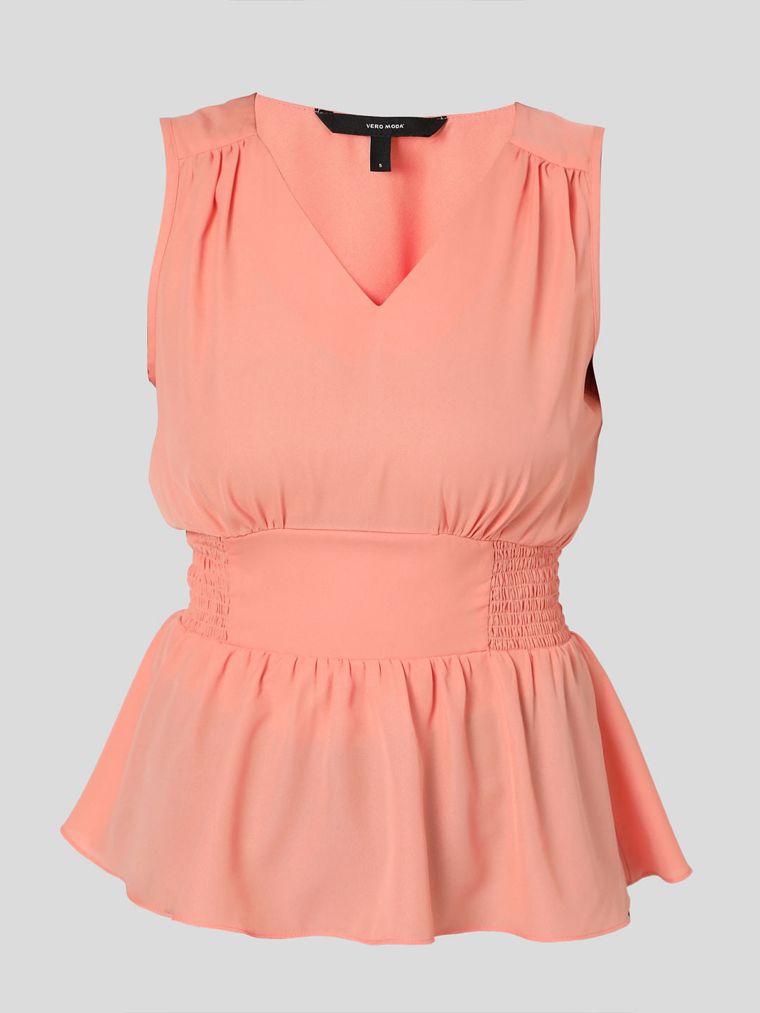 Pink Smocked Waist Top