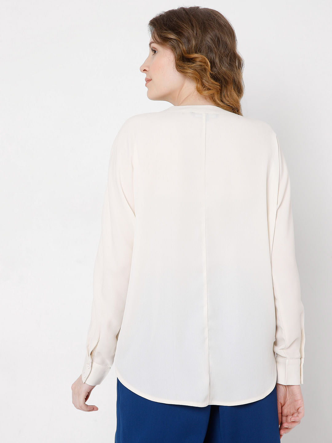 Beige Pleated Top