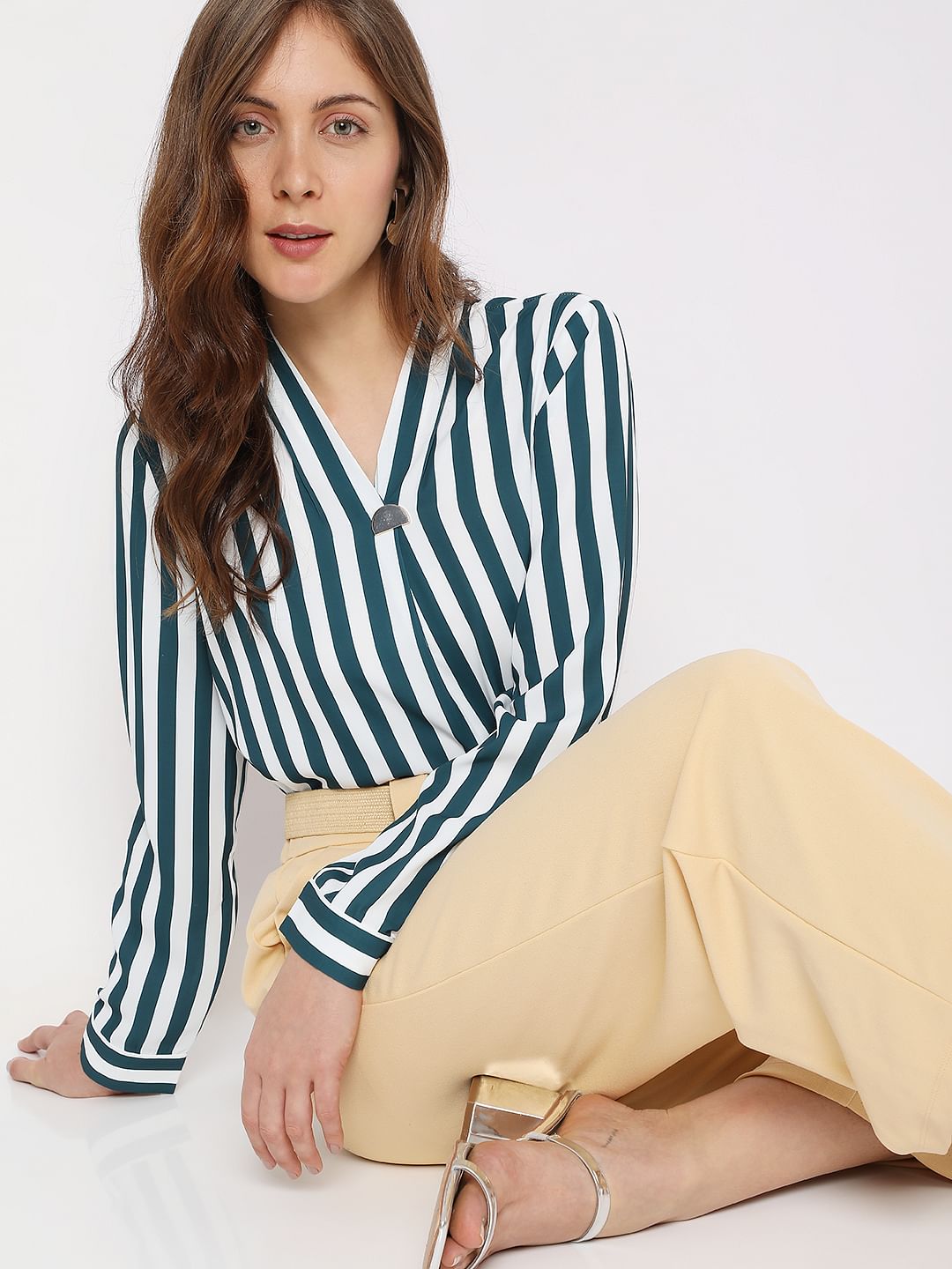 Green Striped Top
