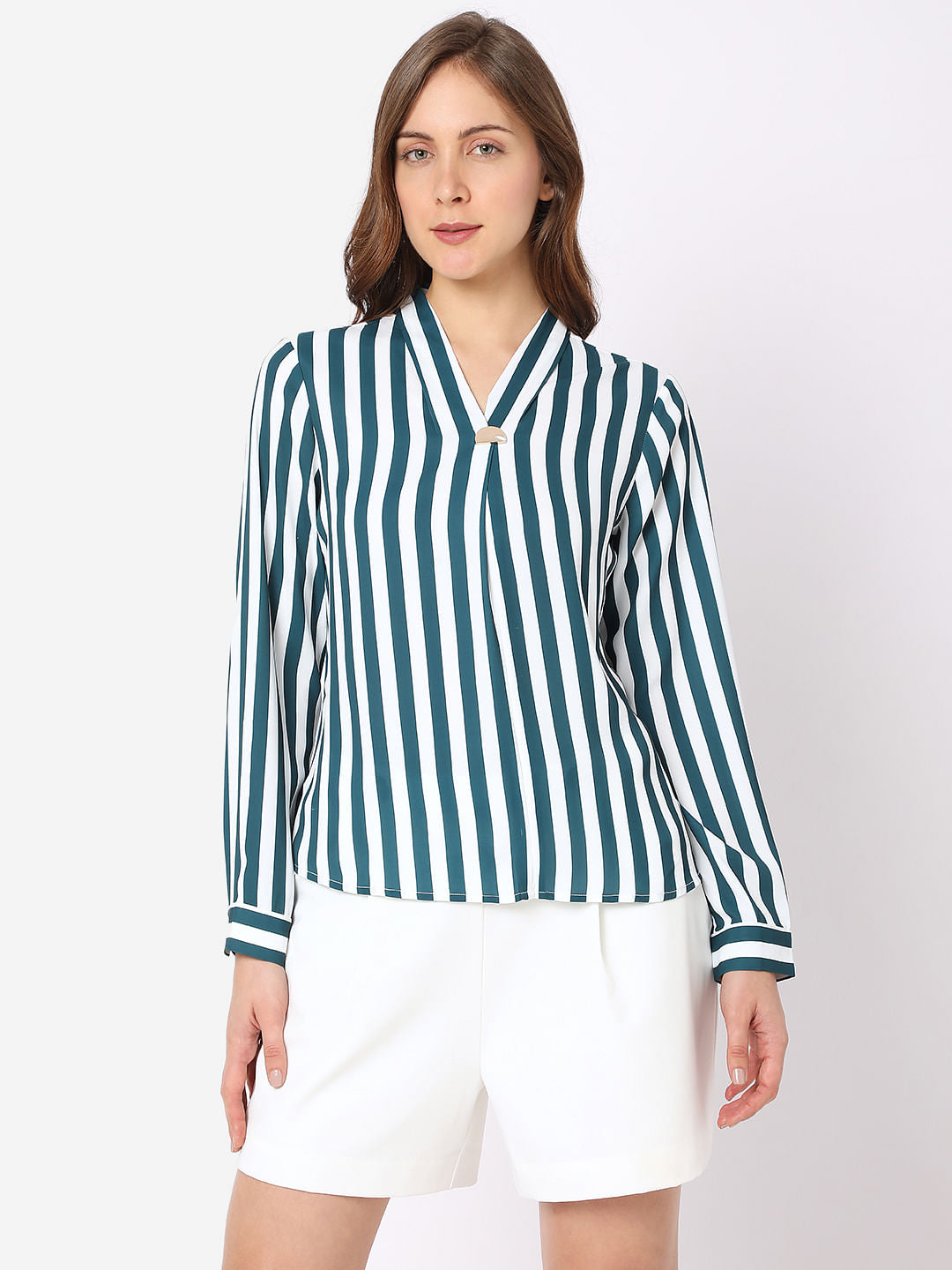 Green Striped Top