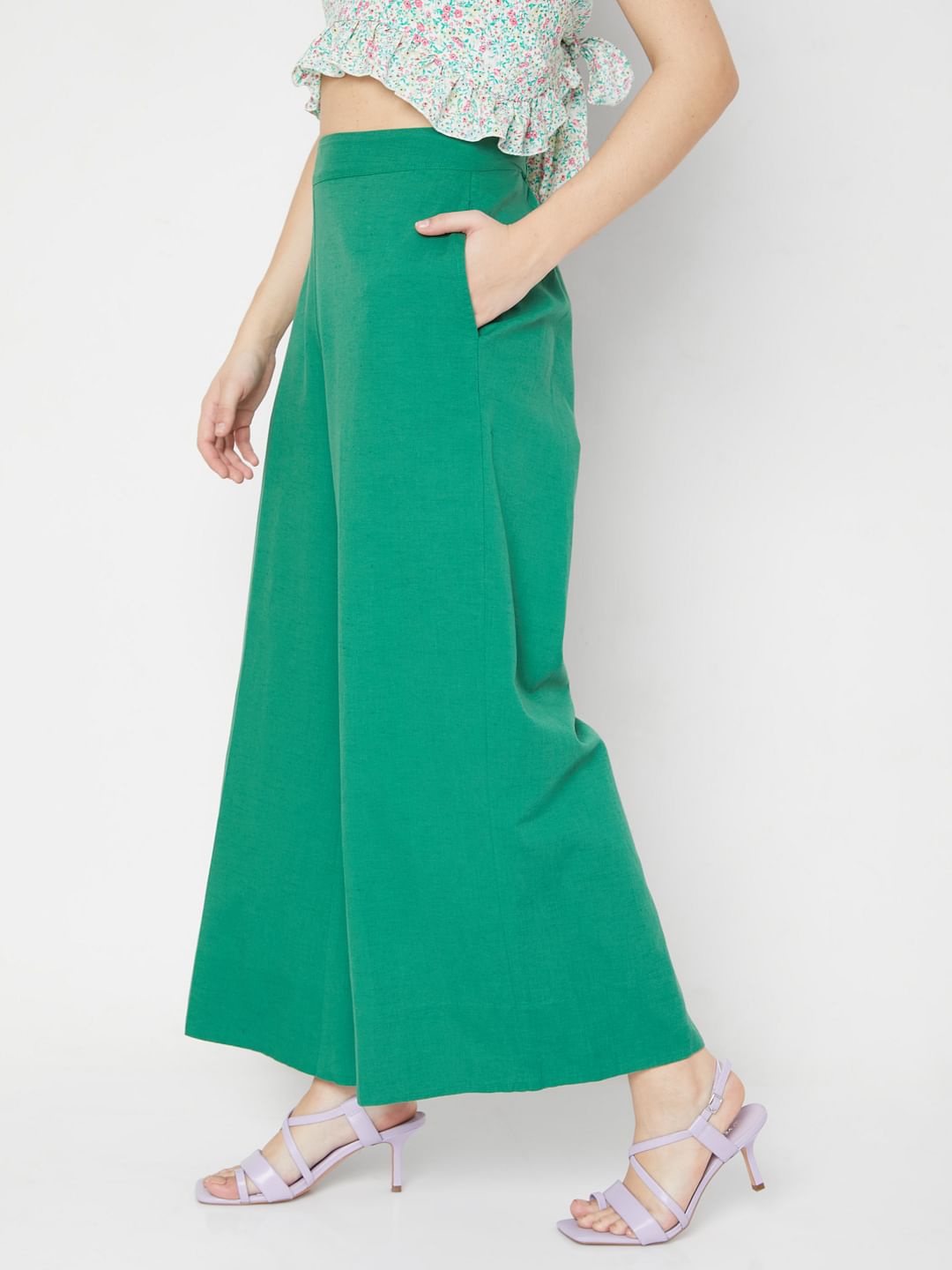 Green Wide Leg Pants