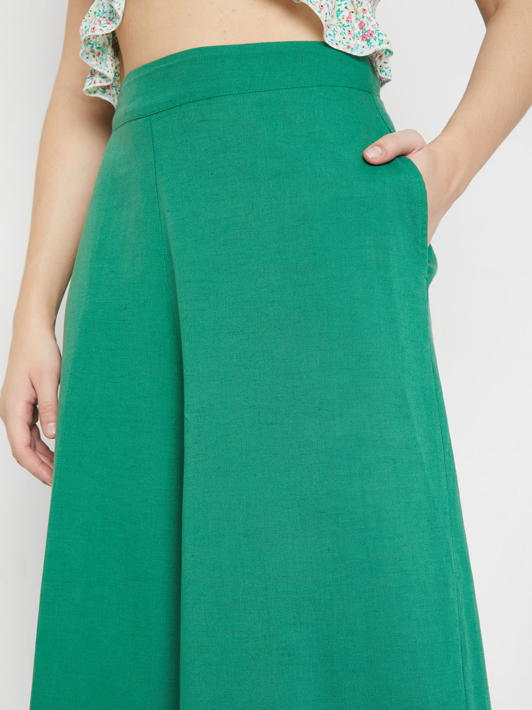 Green Wide Leg Pants