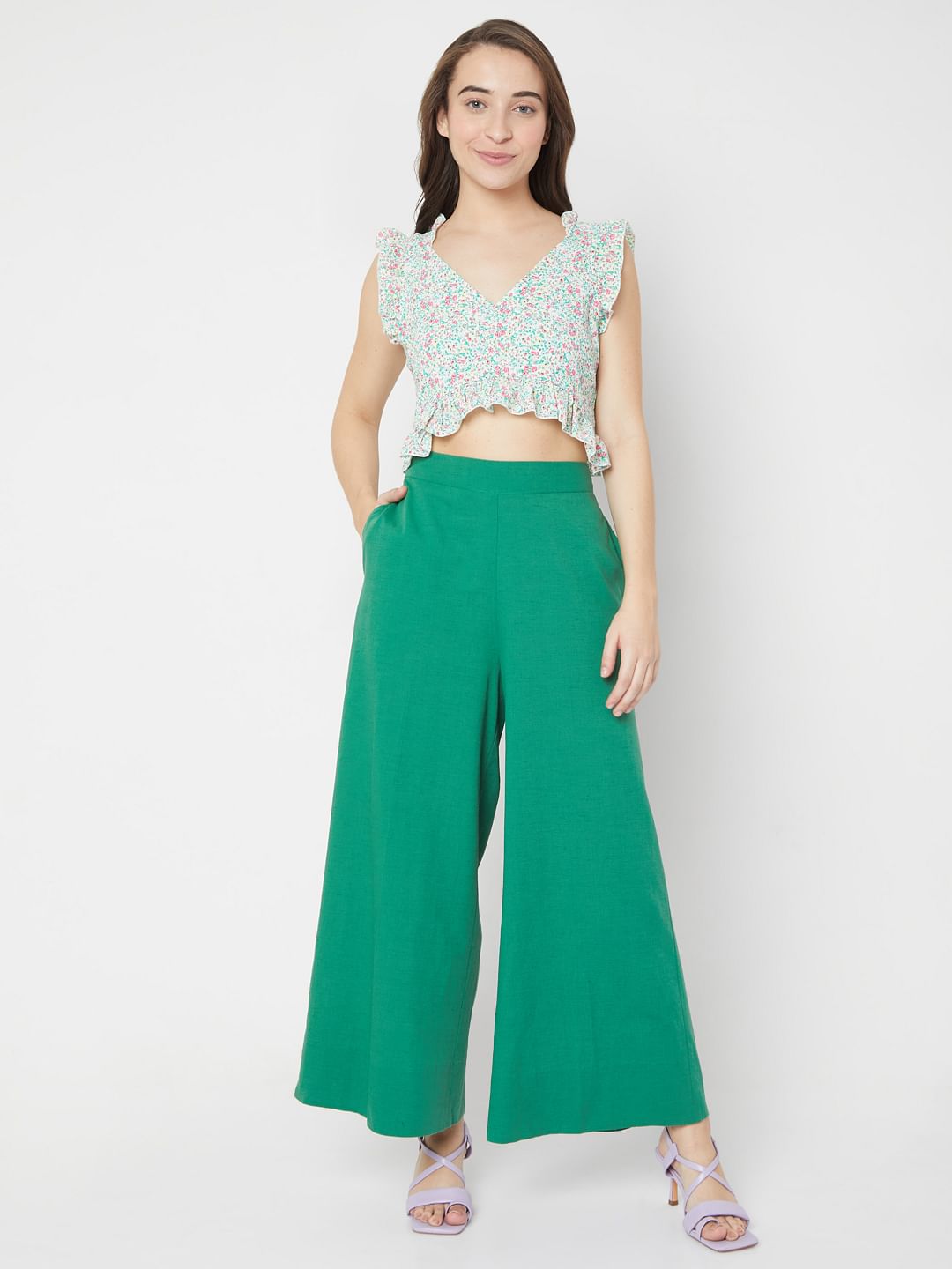 Green Wide Leg Pants