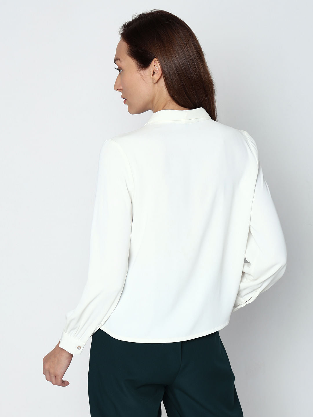 White Double Breasted Top