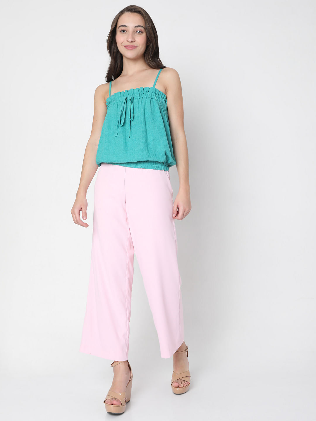 Blue Strappy Co-Ord Set Top