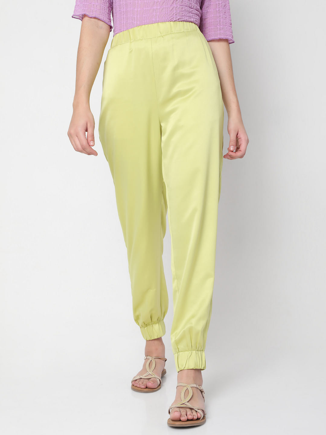 Green High Rise Co-Ord Set Pants