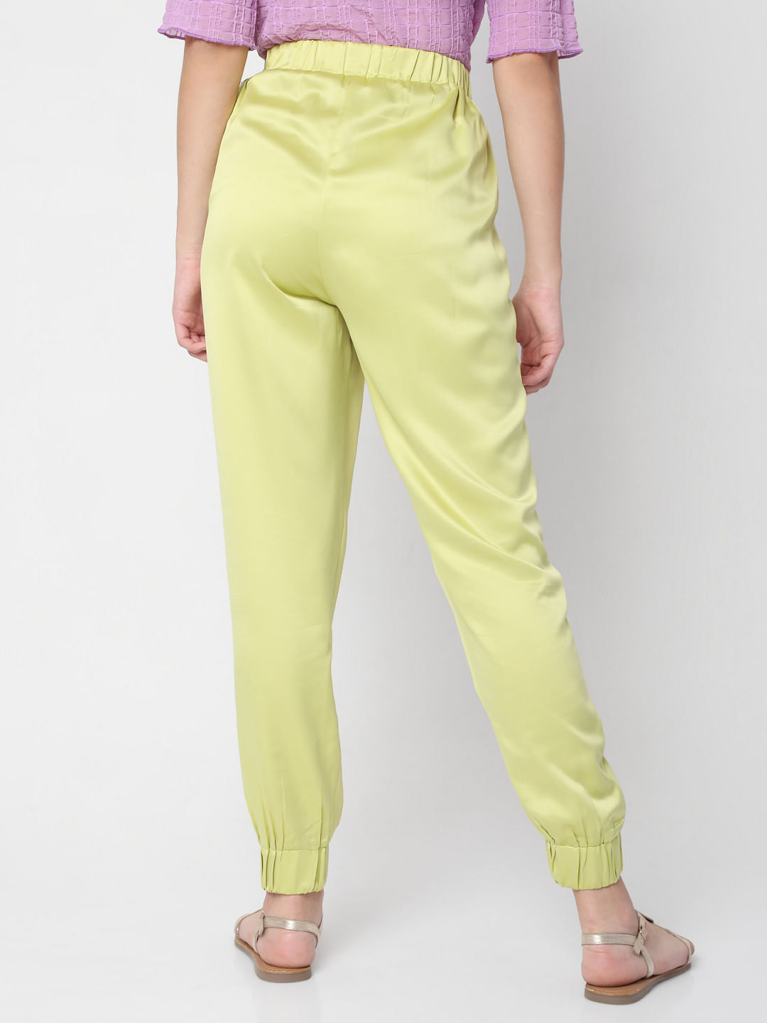 Green High Rise Co-Ord Set Pants