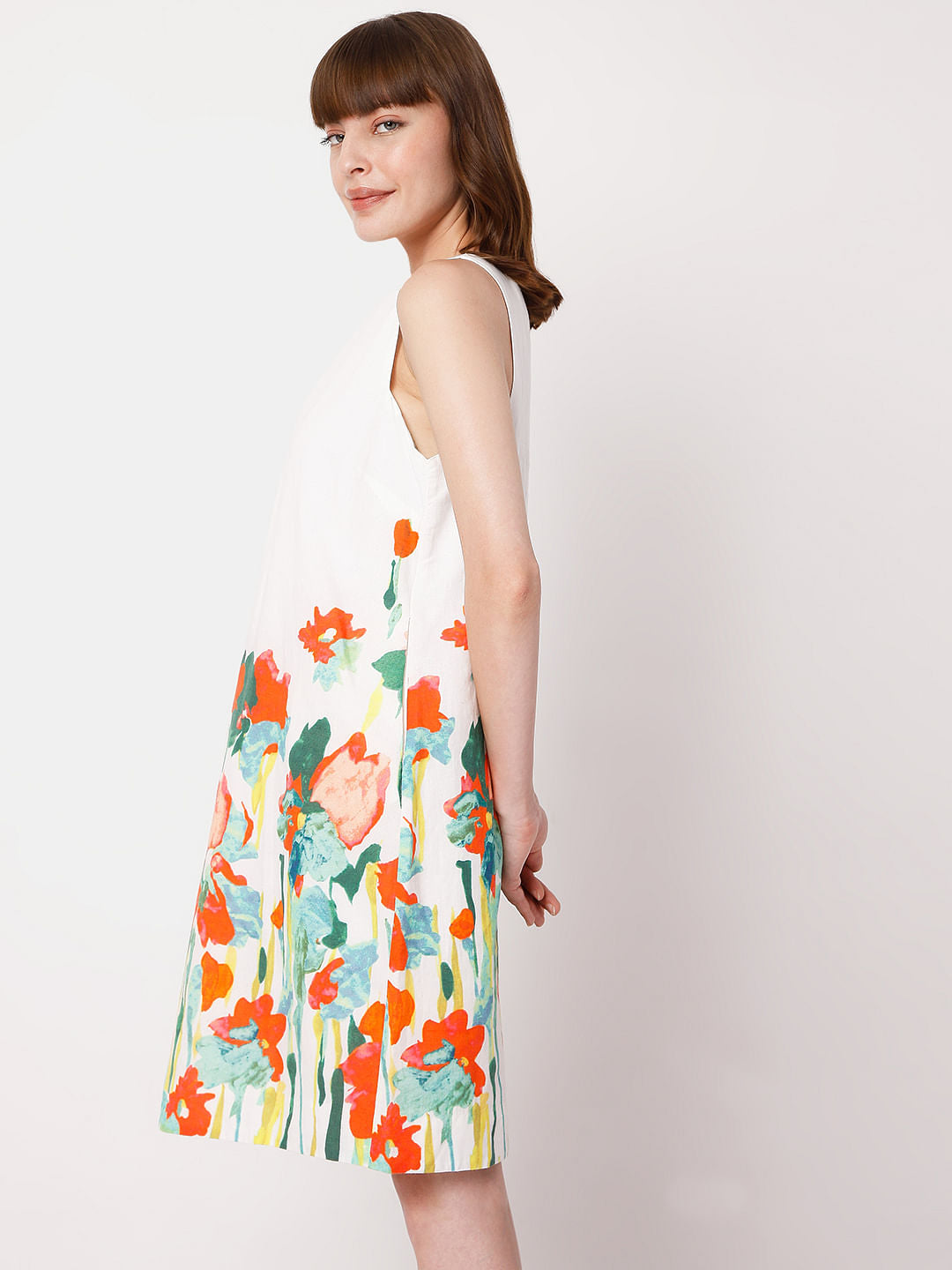 White Floral Shift Dress