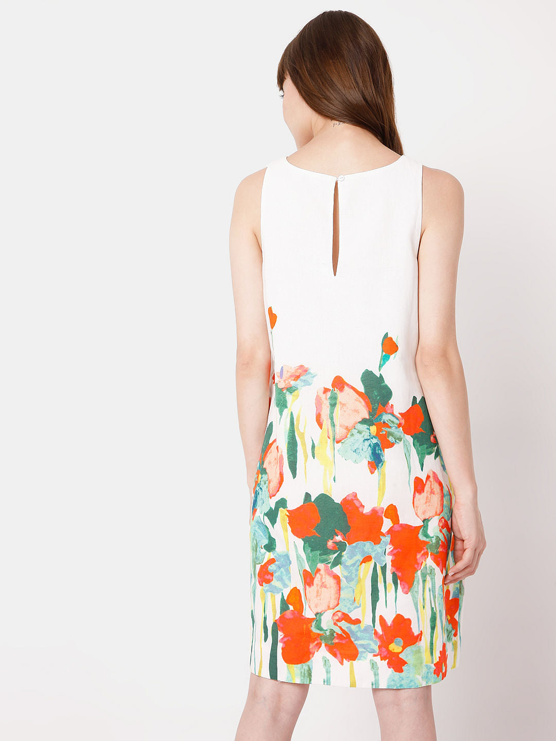 White Floral Shift Dress