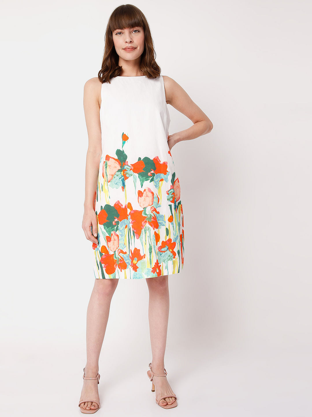 White Floral Shift Dress