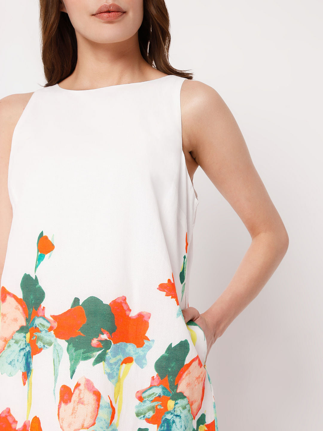 White Floral Shift Dress