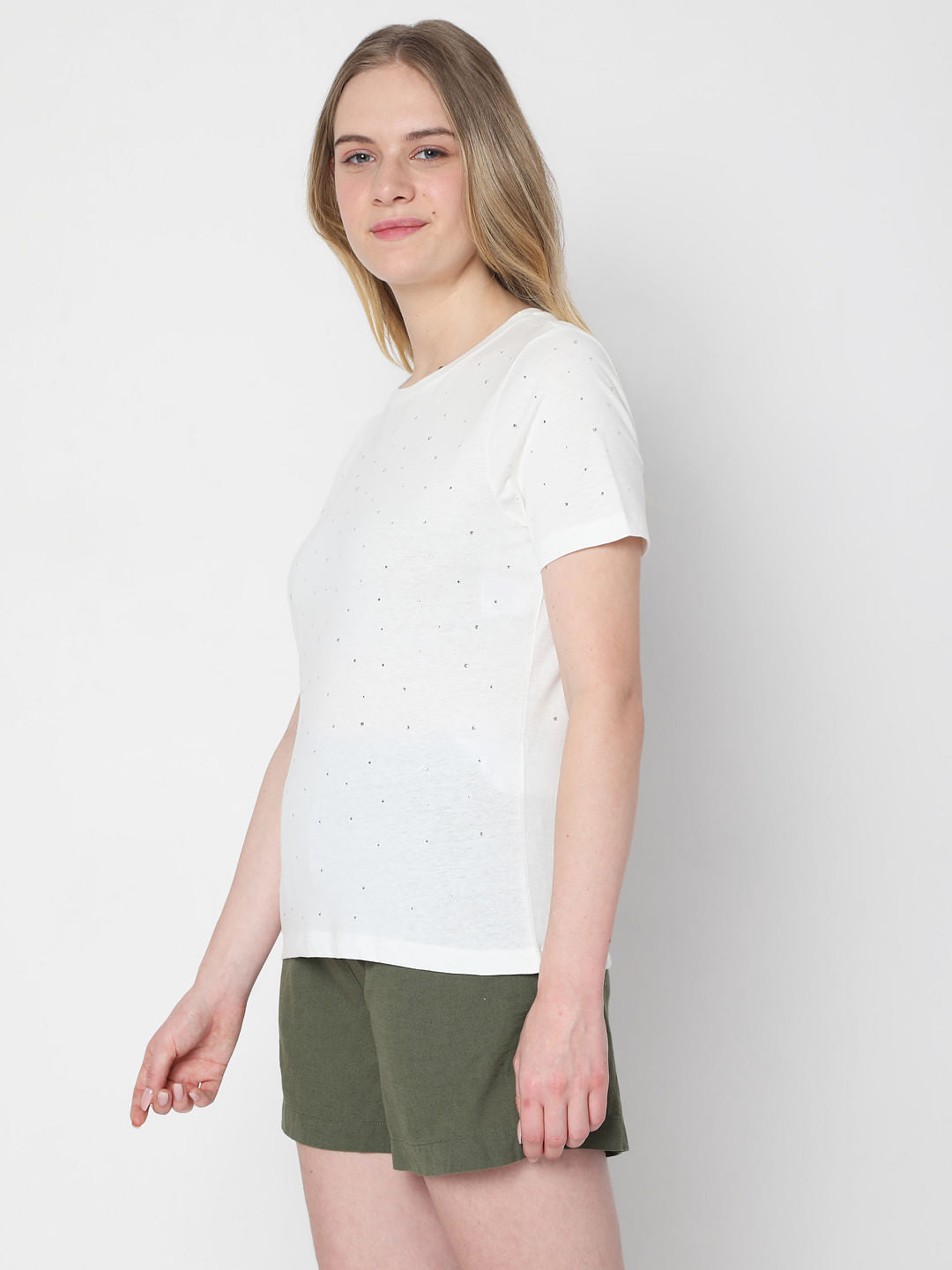 White Embellished T-Shirt