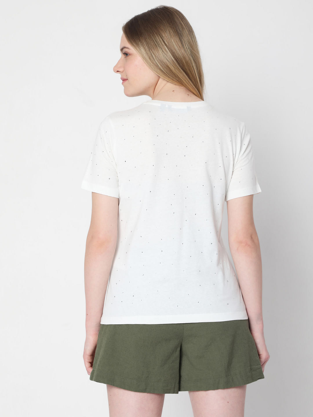 White Embellished T-Shirt