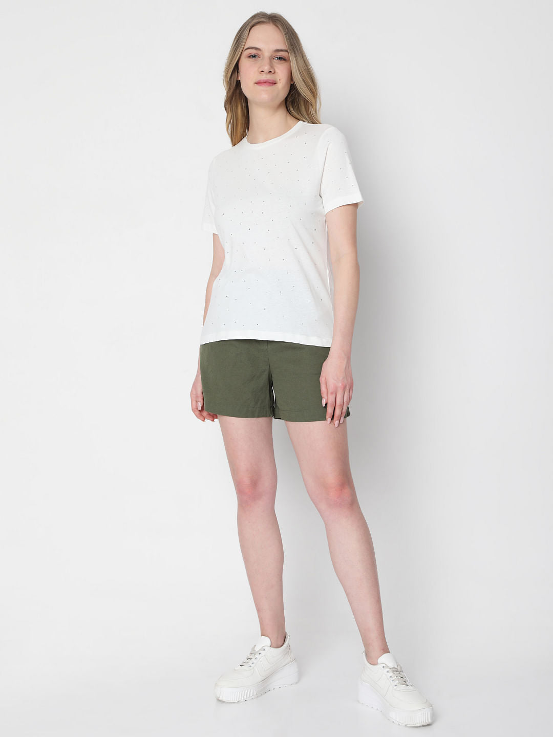 White Embellished T-Shirt