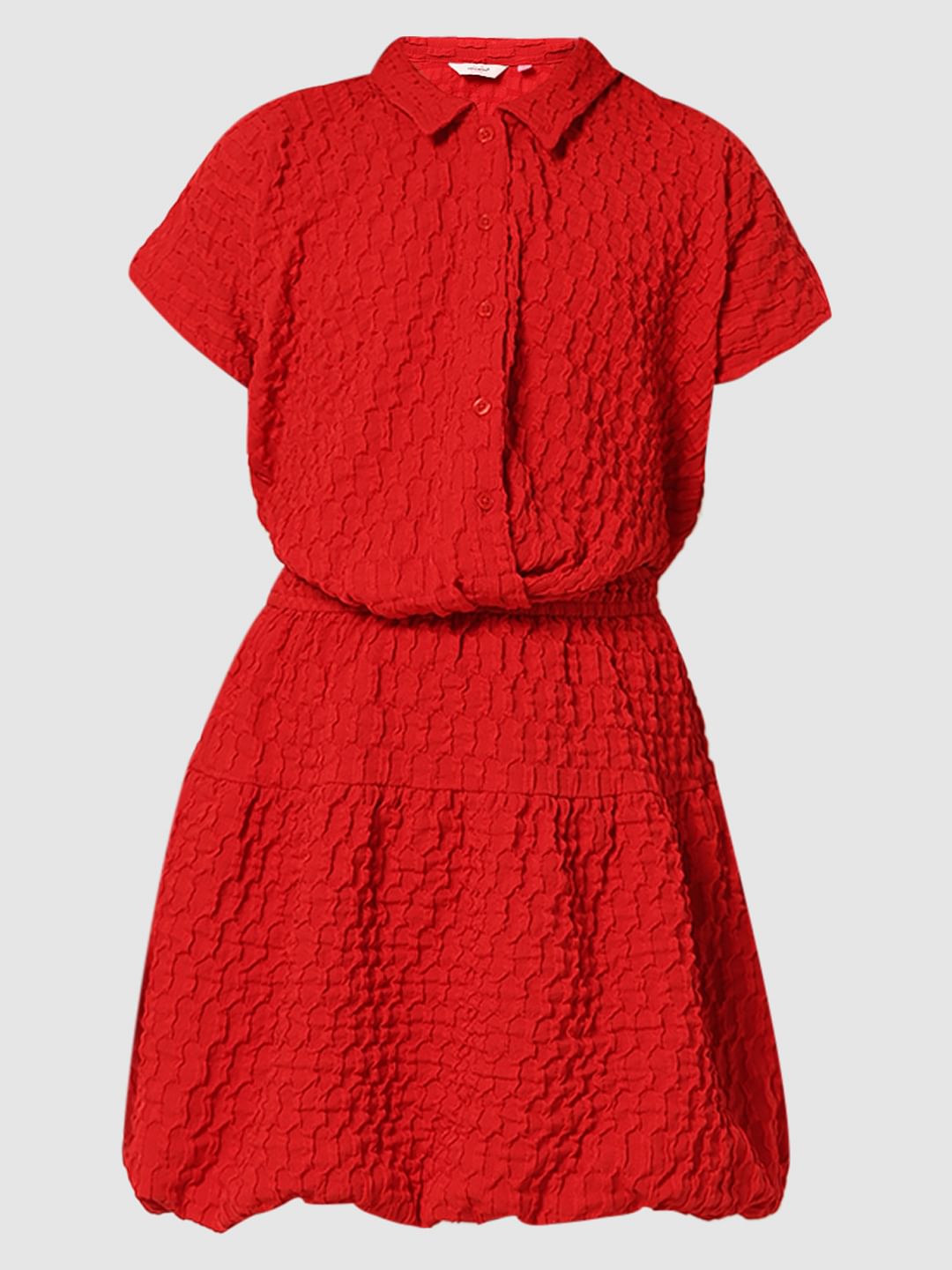 Girls Red Co-Ord Set Shirt