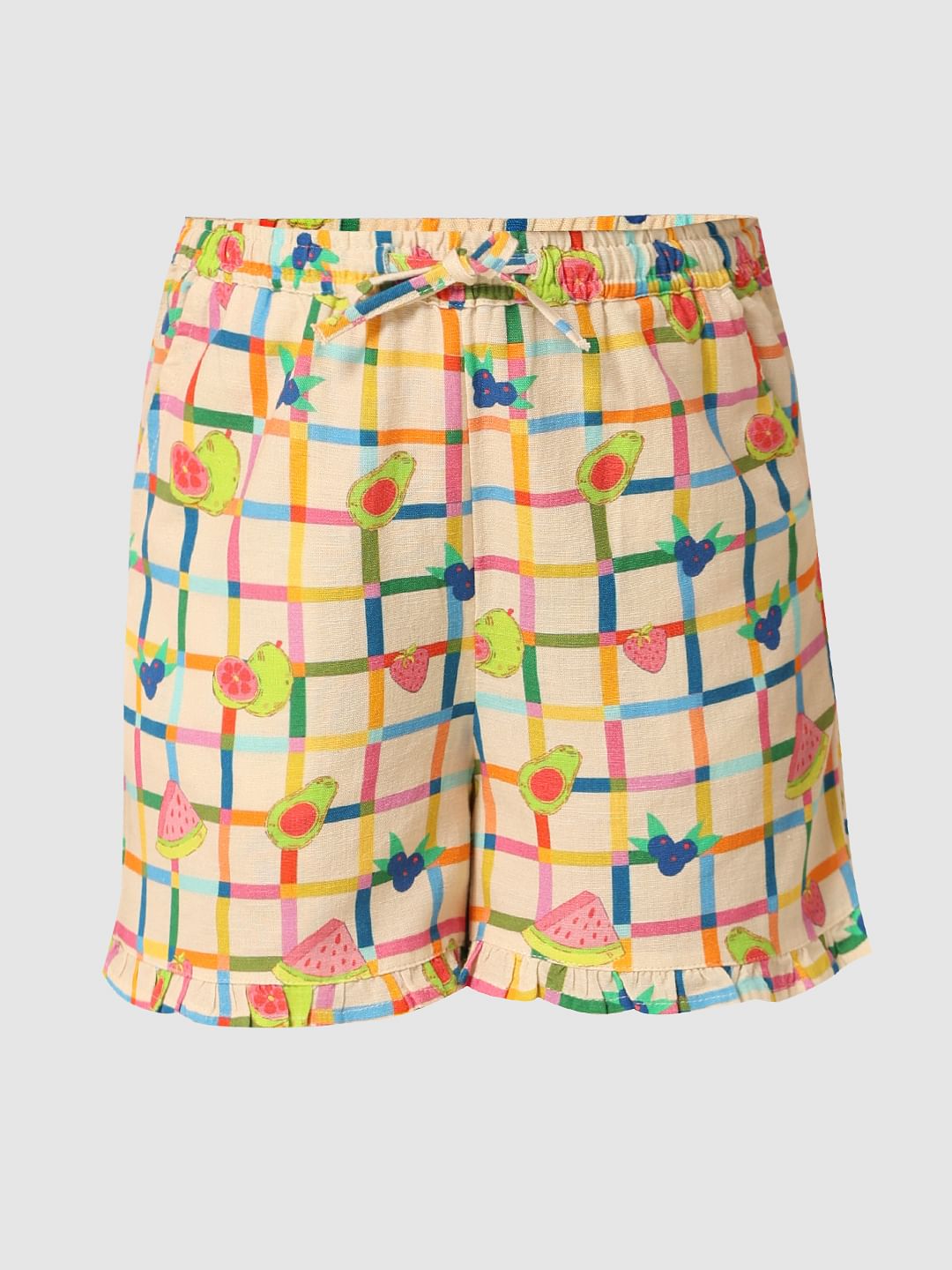 Multi-Colour Check Co-Ord Set Shorts