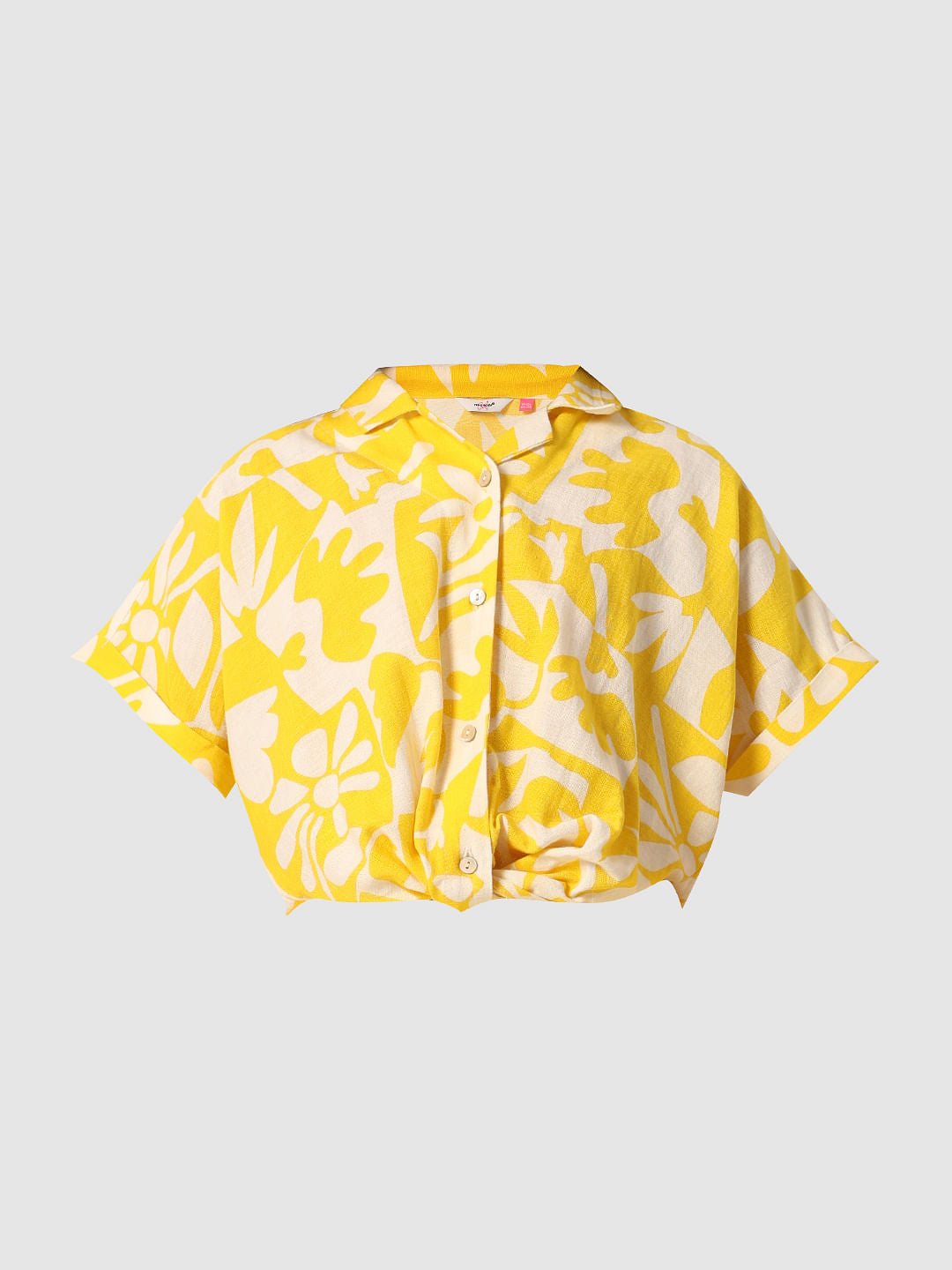 Yellow Printed Co-Ord Set Shirt