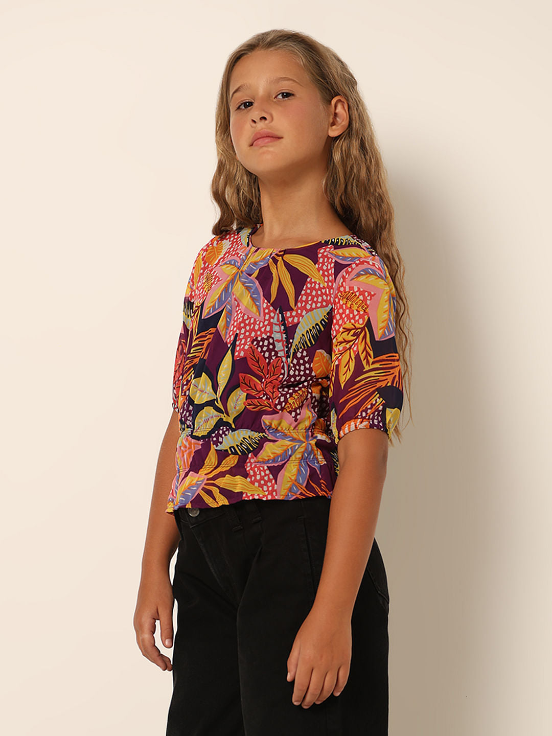 Girls Multi-Colour Printed Top
