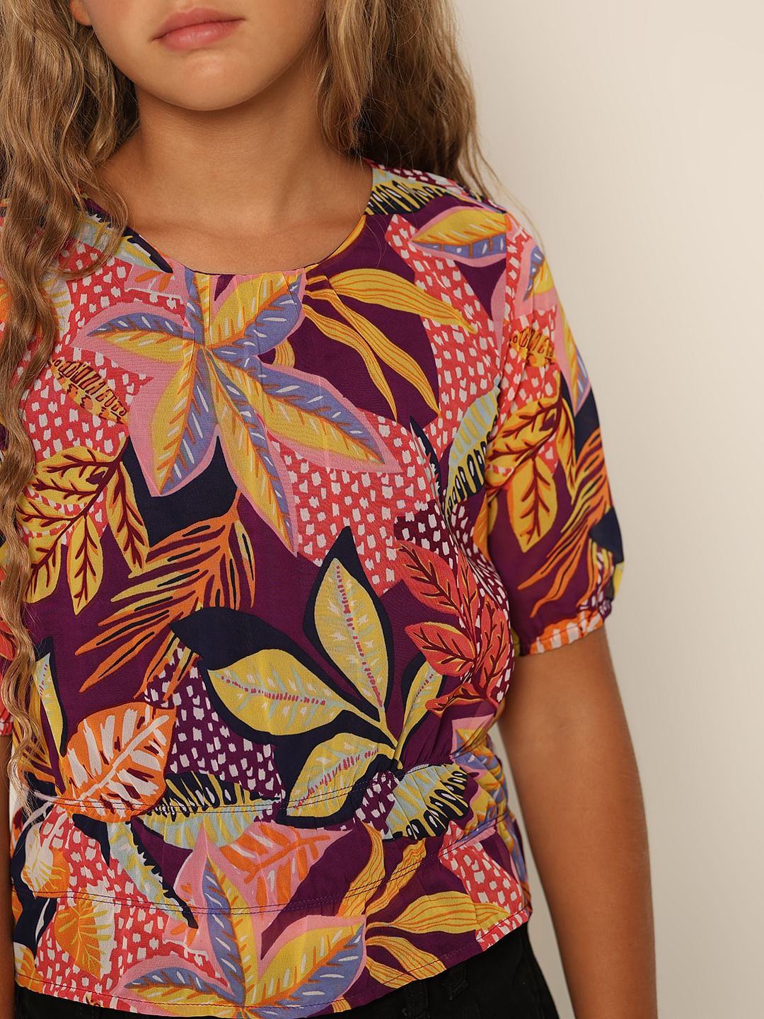 Girls Multi-Colour Printed Top