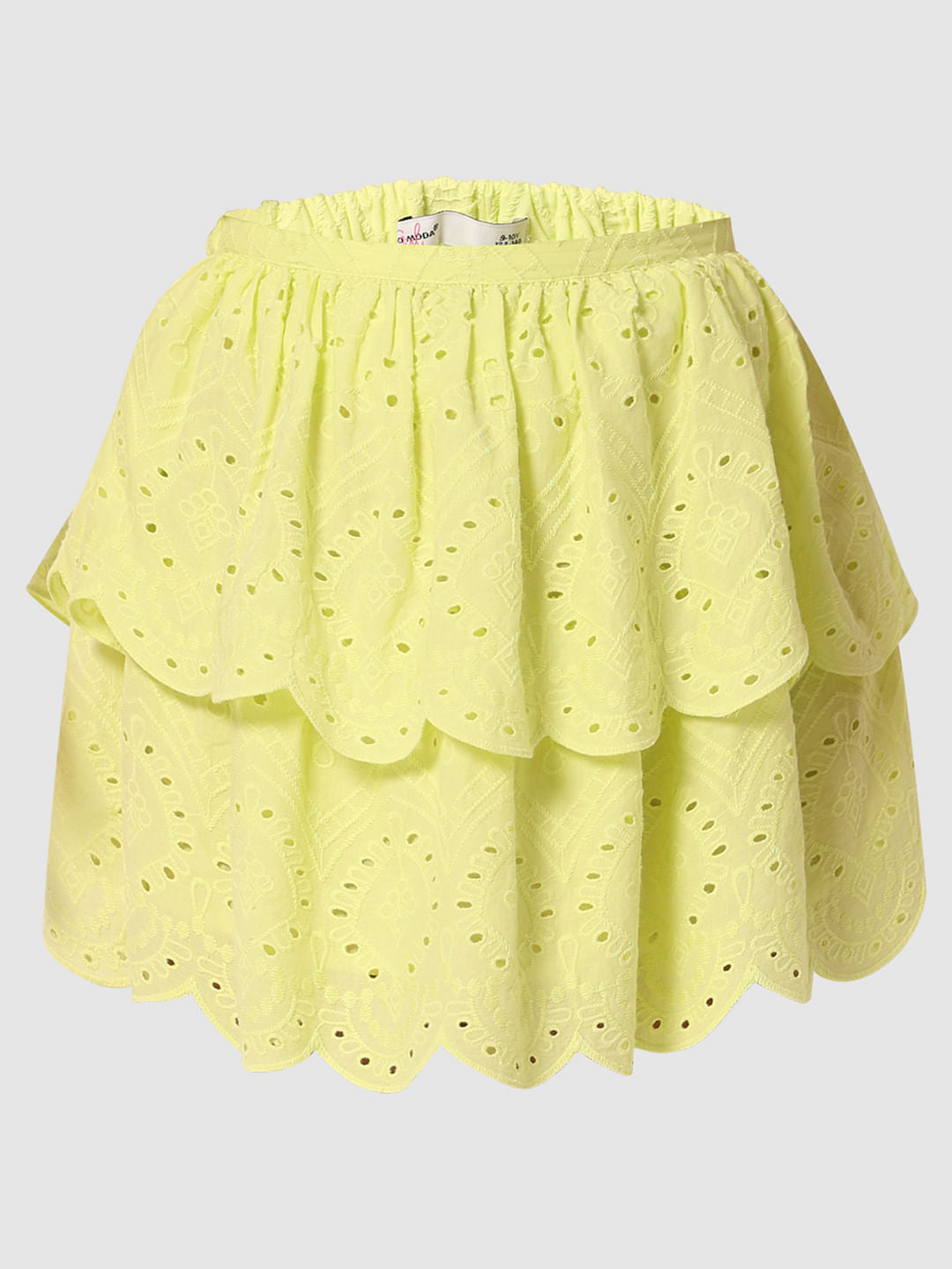 Girls Green Layered Co-Ord Set Skirt