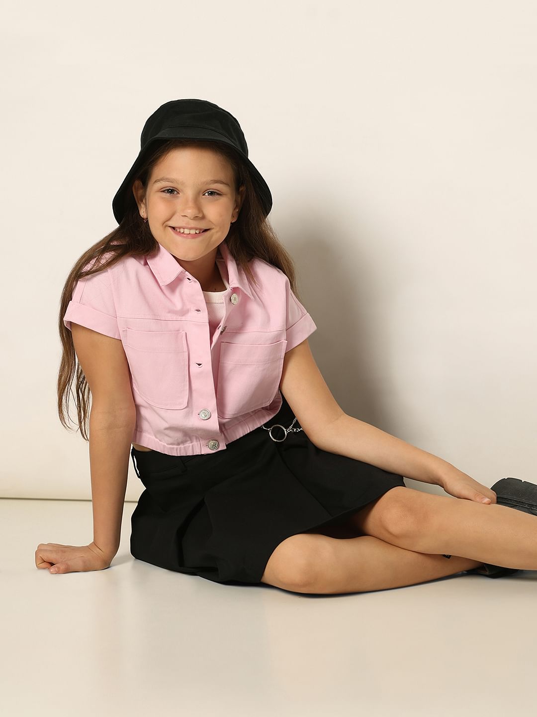 Pink Elastic Hem Shirt