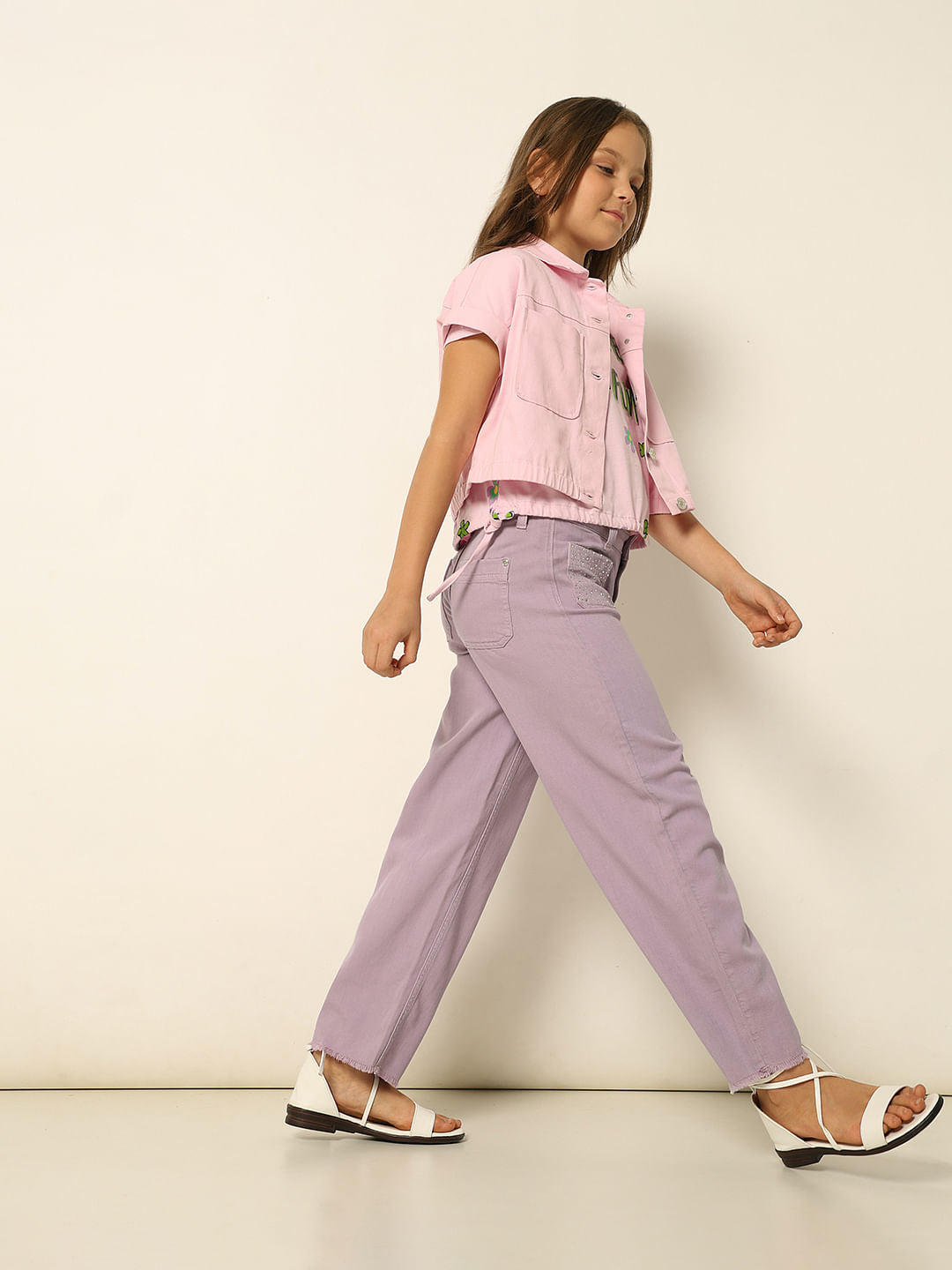 Purple Mid Rise Jade Straight Fit Jeans