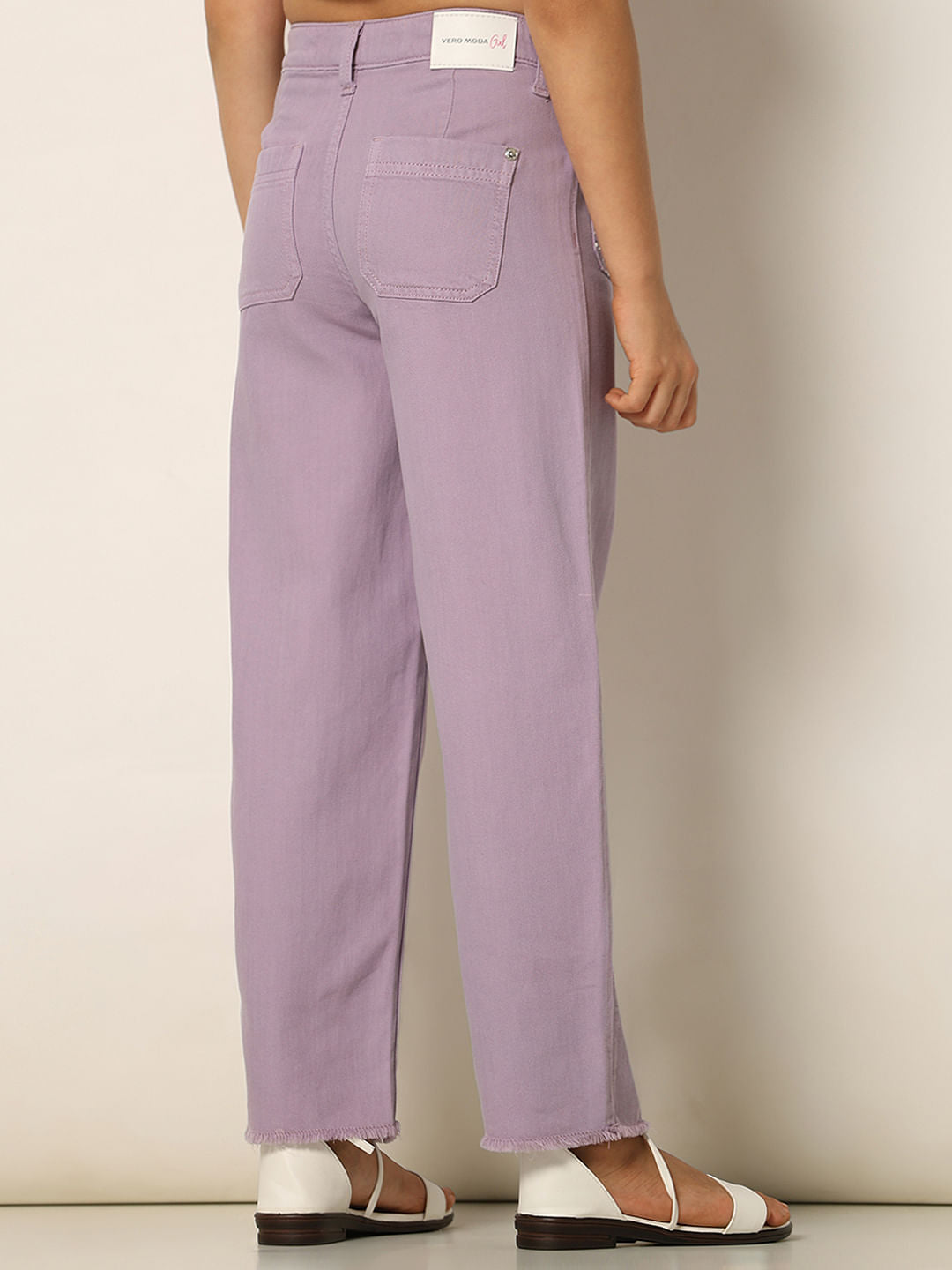 Purple Mid Rise Jade Straight Fit Jeans