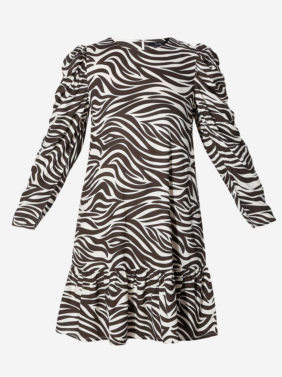Brown All Over Print Shift Dress