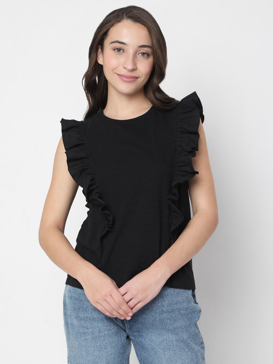 Black Frill Top