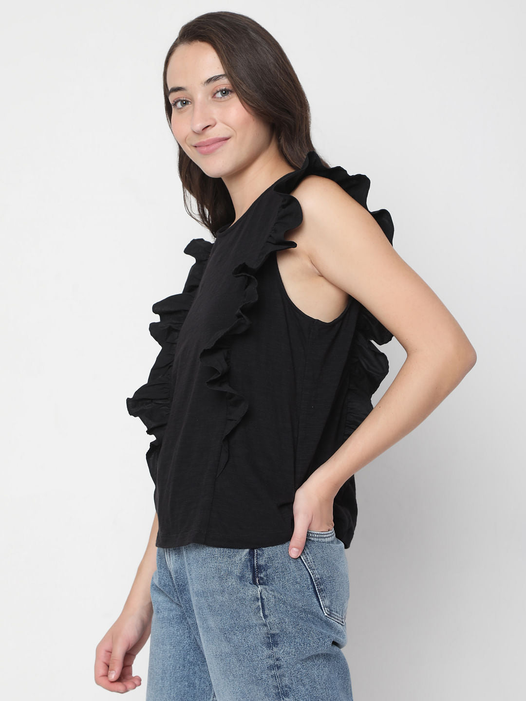 Black Frill Top