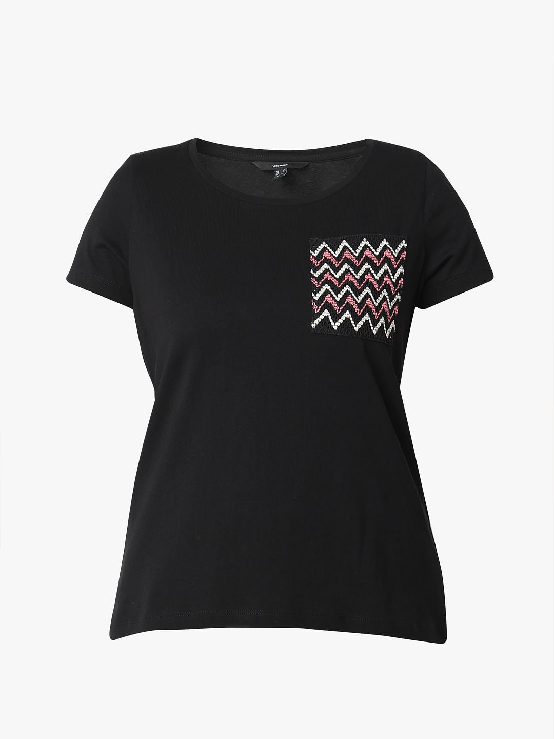 Black Embroidered Pocket T-Shirt