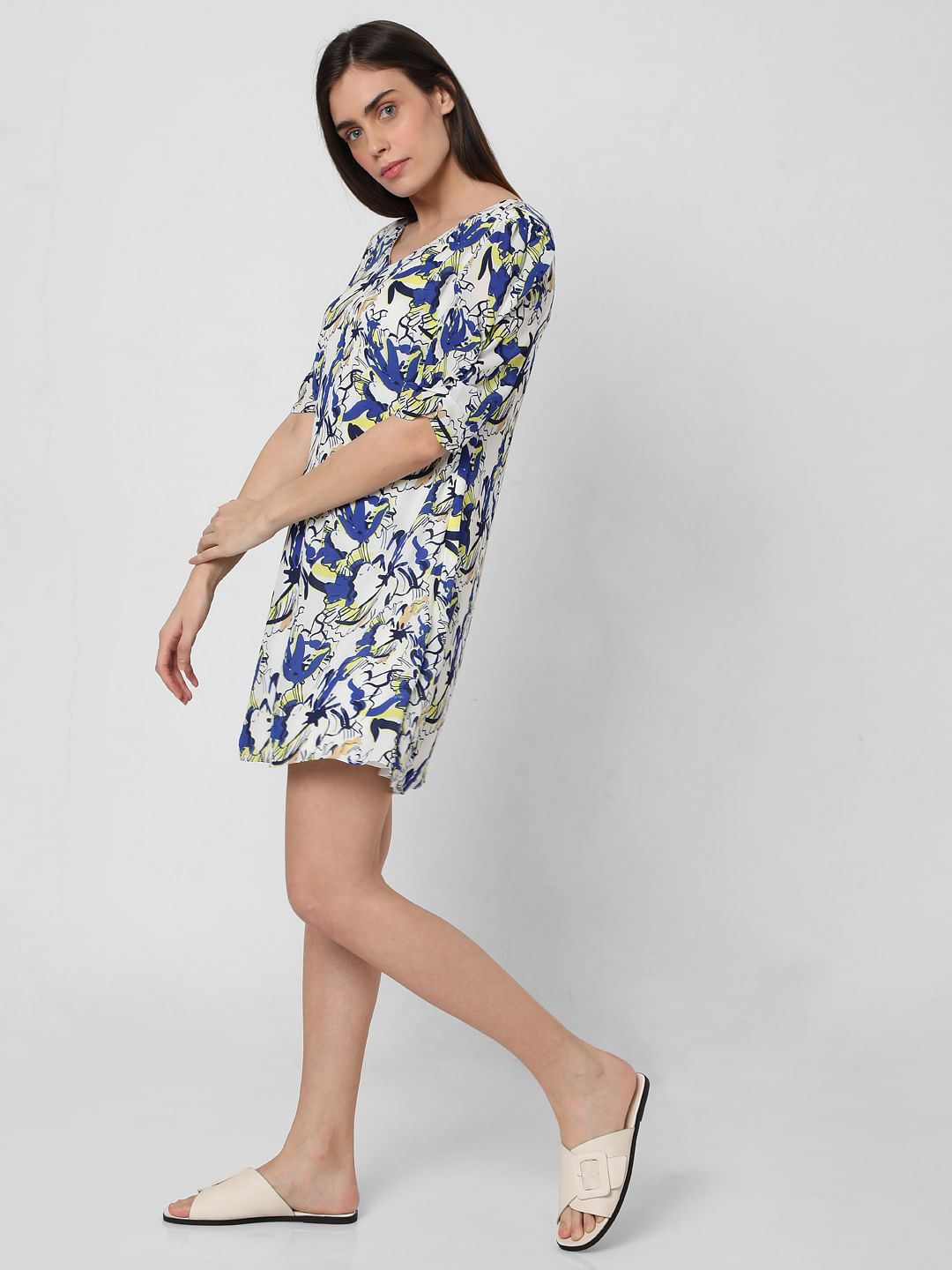 White Floral Shift Dress