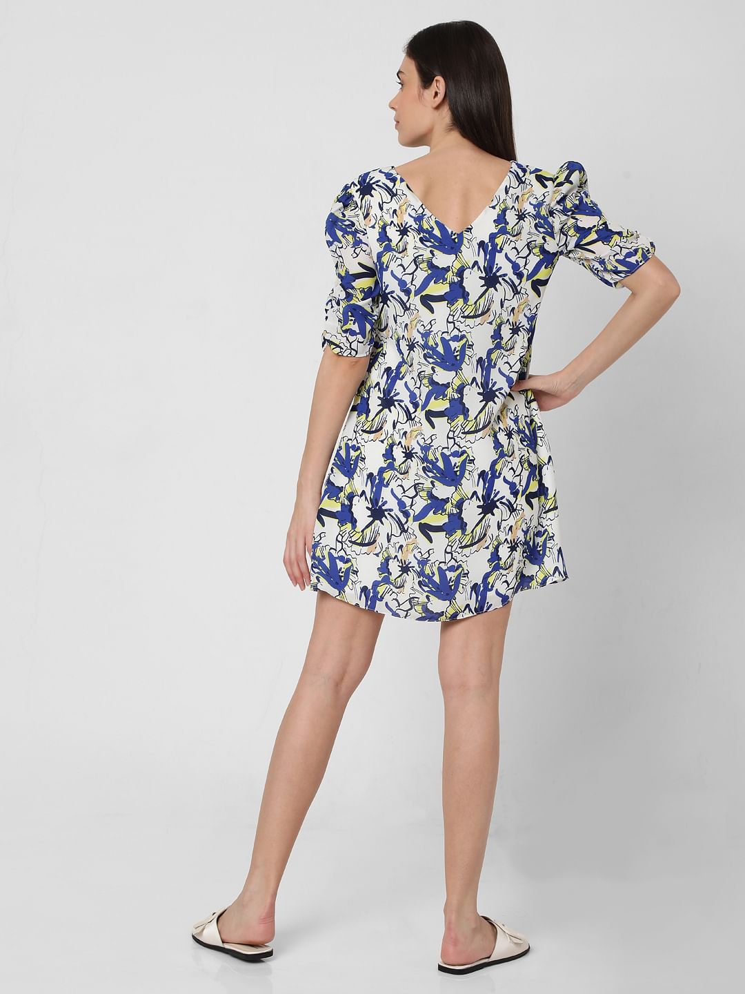 White Floral Shift Dress